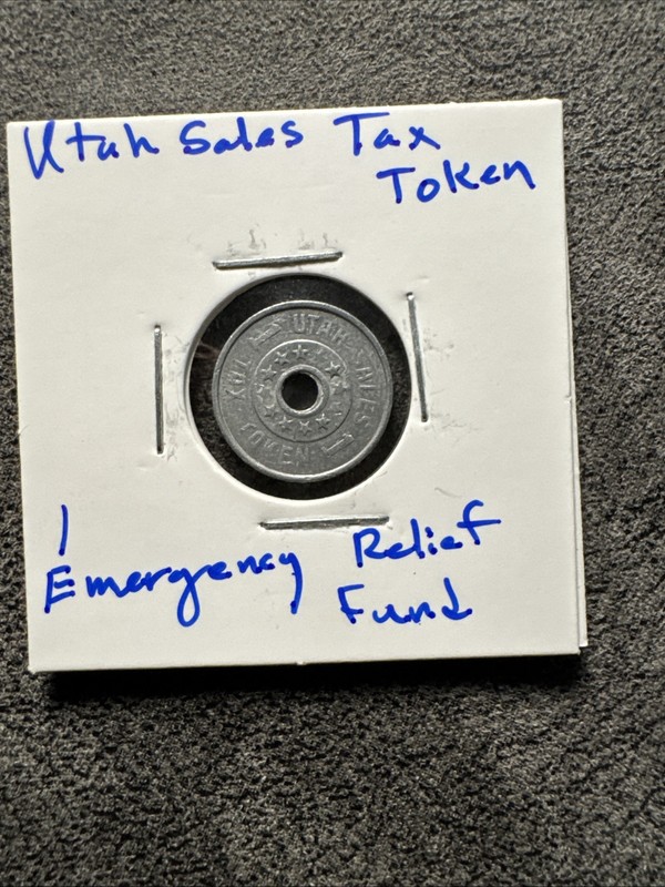 Vintage 1937 Utah EMR relief fund Tax Token Coin 1 Mill. Rare. Great Depression