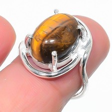 Tiger's Eye Gemstone 925 Sterling Silver Jewelry All Size Ring For Gift