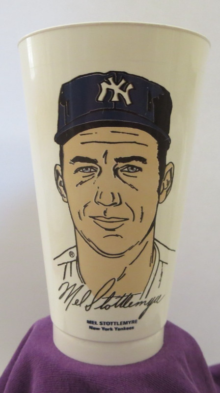 1972 MLB Slurpee Cup Mel Stottlemyre New York Yankees 7-11 Collectible