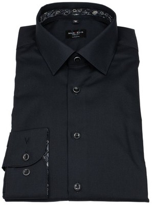 Marvelis Hemd Body Fit Patch schwarz extra langer 69cm Arm