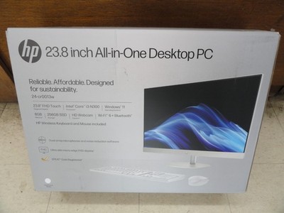 HP 24-CR0013W 23.8'' All-in-One Desktop PC Intel i3-N300 8GB RAM 256GB SSD - NEW!
