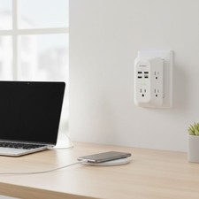 Compact 5 Outlet Surge Protector Power Strip with 4 USB Ports for Home  Travel