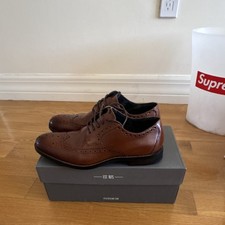Stacy Adams Garrison Brown Wingtip Brogue Oxford Leather Men's Dress Shoes US 8