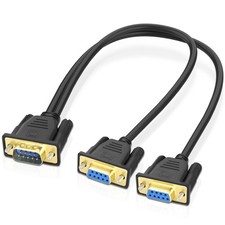 DB9 Y Splitter Adapter Cable DB 9Pin 1 to 2 Female RS232 Extension Cord Wire ...
