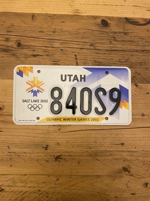 Vintage Utah Salt Lake 2002 - Olympische Winterspiele 2002 - US Nummernschild 840S9