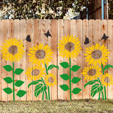 Large Flower Stencils for Wood Fence Sunflower Stencil for Painting on Walls ...