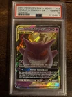 2019 POKEMON SUN & MOON TEAM UP #53 GENGAR & MIMIKYU GX PSA 10