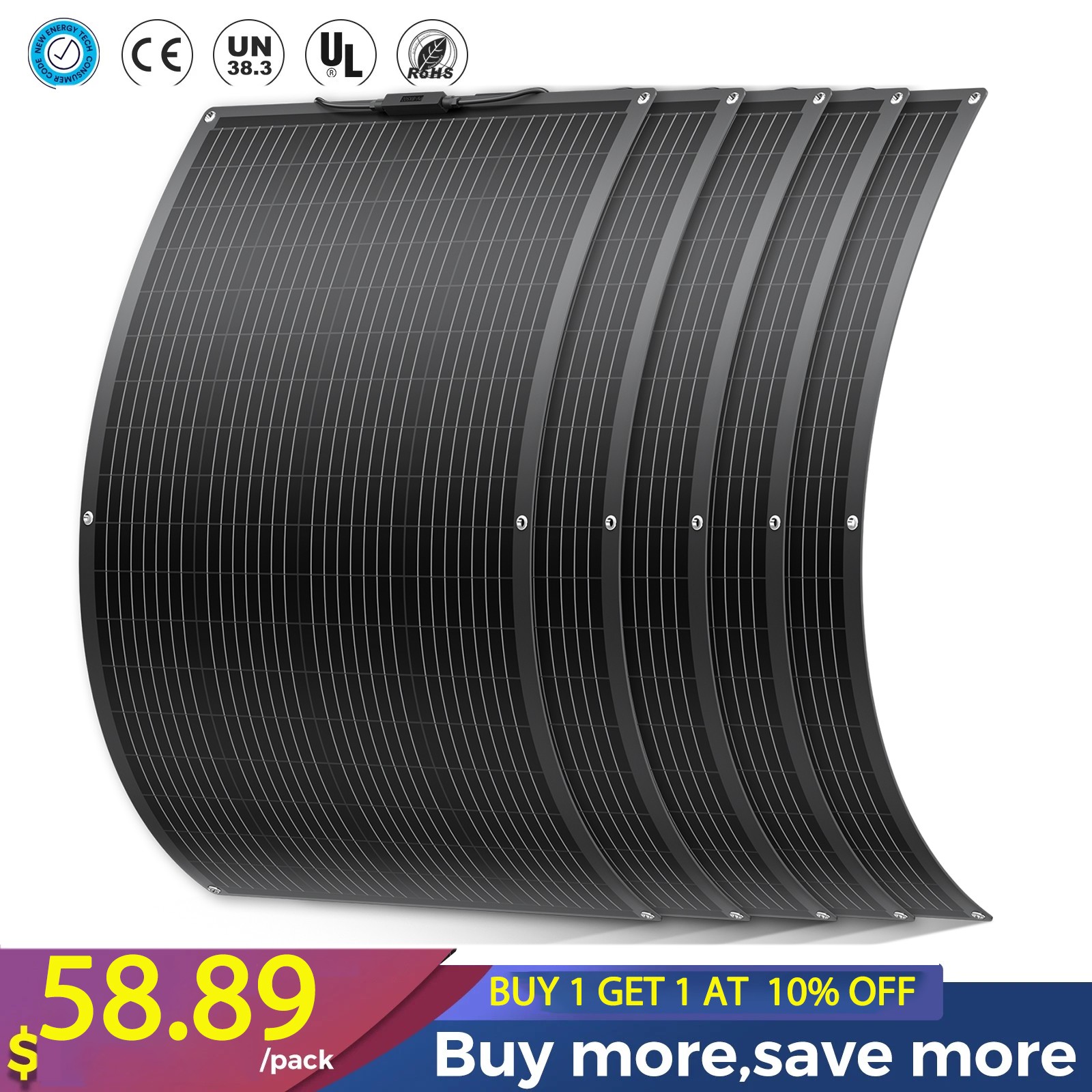 12V 200W 400W 600W 800W Flexible Solar Panel Mono Camping Home RV Battery Charge