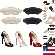 Non-Slip Heel Pads Cushions for Shoes - Comfort  Protection in Black  Beige