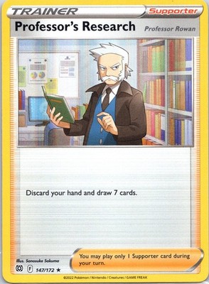 PROFESSOR'S RESEARCH 147/172 HOLO RARE BRILLIANT STARS POKEMON HOLO NEAR MINT