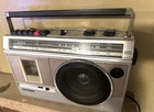Sanyo M2820 Vintage AM FM Cassette Boombox Silver