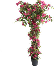 5 Feet Artificial Bougainvillea Tree with Flowers in Plastic Pot Faux Blooming T