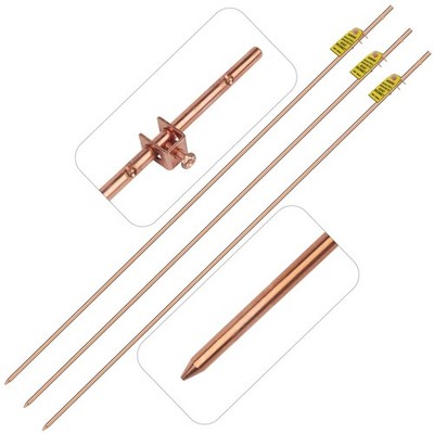 4FT Grounding Rod with Warning Tags, Portable Electrical Copper Grounding Rod...