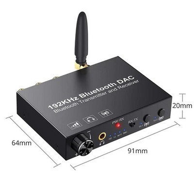192KHz DAC Bluetooth Receiver Digital Optical to Analog Audio Converter New