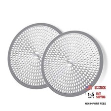 Shower Hair Catcher Drain Protector Strainer-Steel  Silicone 2 Pack Gray Gray