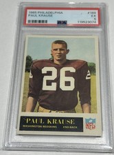 1965 PAUL KRAUSE PHILADELPHIA ROOKIE RC CARD # 189 GRADED PSA 5. rookie card picture