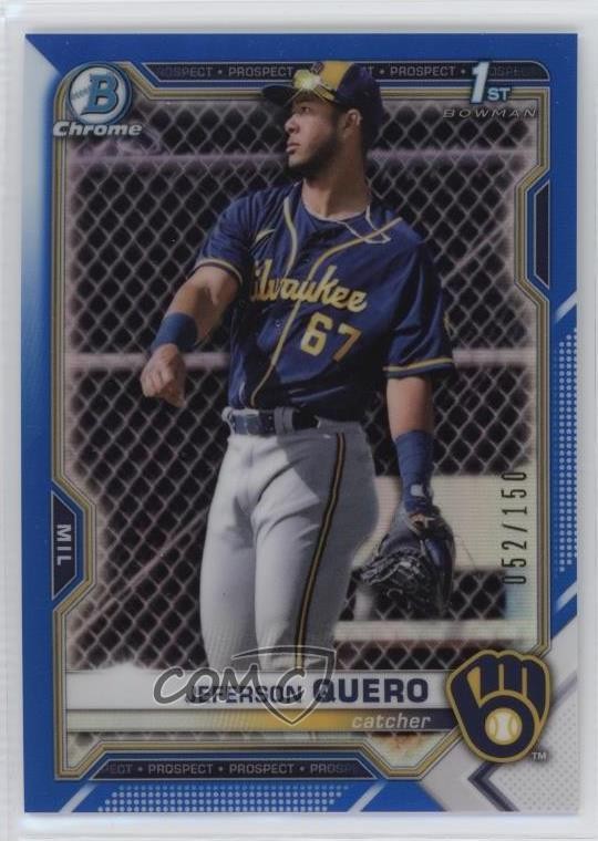 2021 Bowman Chrome Prospects Blue Refractor 52/150 Jeferson Quero #BCP-181 06iy