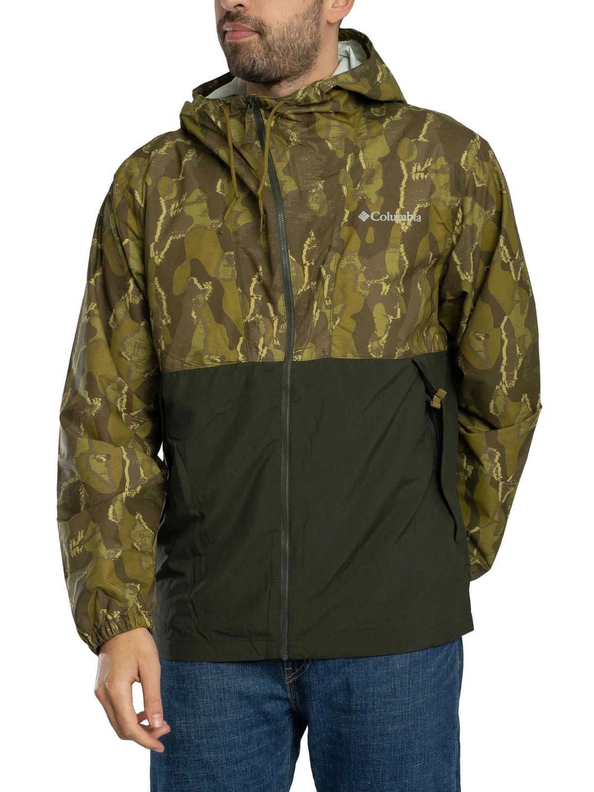 Columbia Men's Spire Valley Novelty Windbreaker Jacket, Green