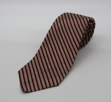Polo Ralph Lauren Tie Men's Burgundy Silk Striped Handmade Made in USA REPP 828