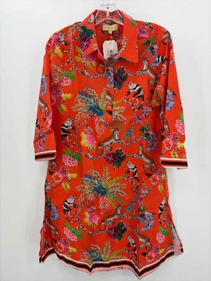 Pre-Owned Isla Payal Orange Size Small Knee Length Long Sleeve Dress