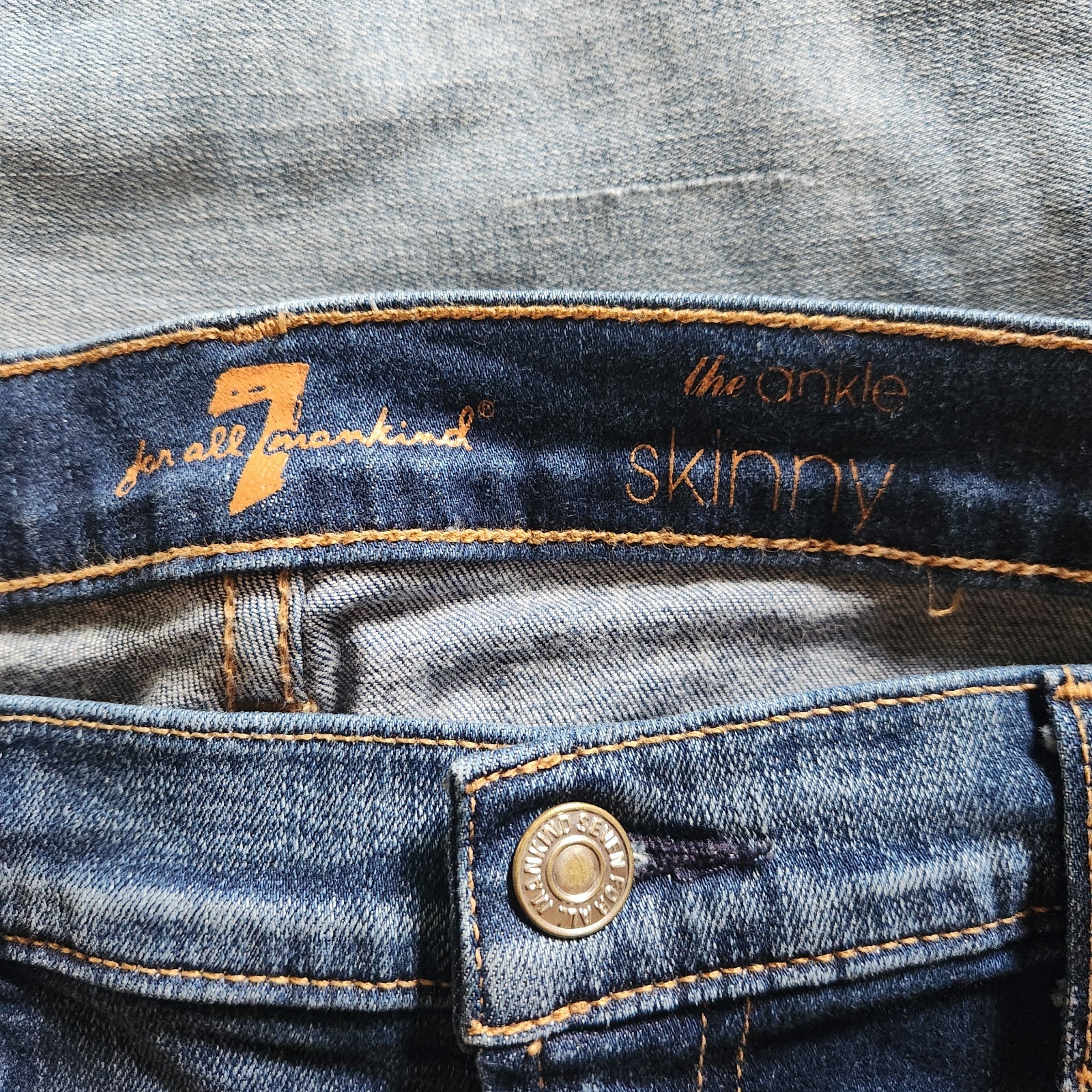 Short Denim Seven For All Mankind Fille - Taille 4 - Bleu Délavé Foncé