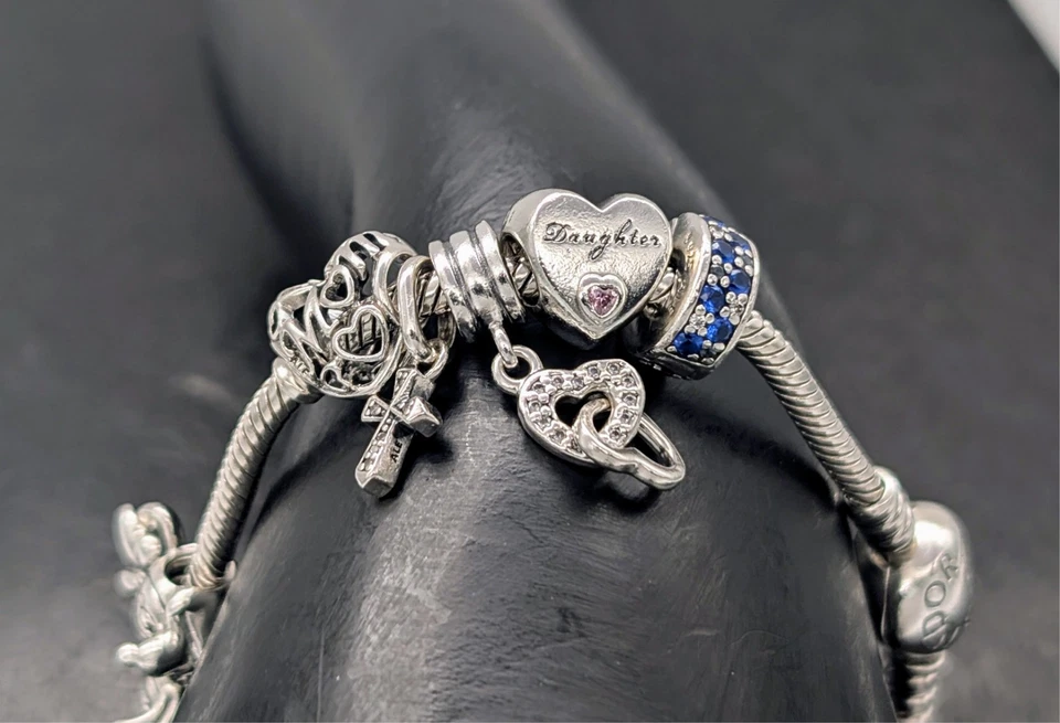 Pandora Armband 925 Sterling Silber 18,50cm 10xcharms Kette Disney usw. #1024 - Bild 3 von 4