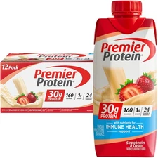 Premier Protein Shake, Strawberries & Cream, 30g Protein, No Added Sugar, 24 Vit