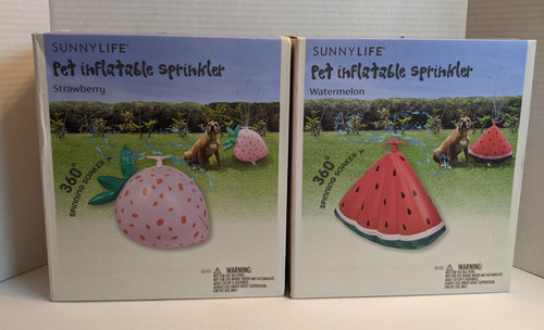 Inflatable Pet Sprinklers For Dogs Strawberry & Watermelon Slice Shapes