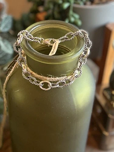 Brighton Sedona Link Charm Bracelet Silver Rope Ch