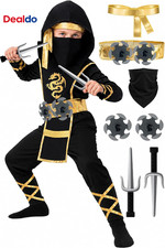 9 Piece Ninja Costume Set for Kids Boys Girls Halloween Dress Up
