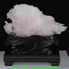 13.8''Chinese Natural Pink Jade Carving Wealth Cabbage Baicai Vegetables Statue