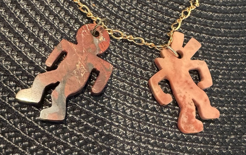 Keith Haring Rare Semi- Precious Stone Beads-  Barking Dog & Dancer
