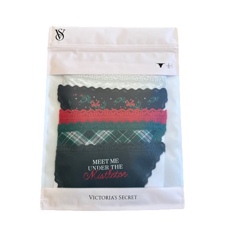 Victoria’s Secret Thong Panties- Pack Of 5 - V-String- Holiday- MED $30