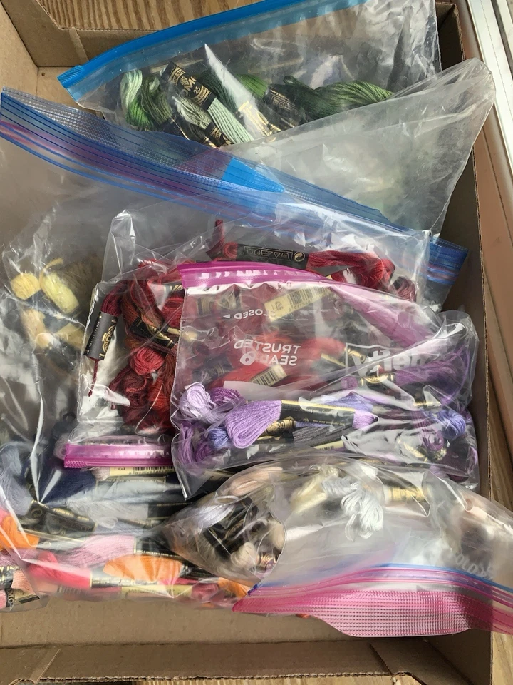 250 DMC 6-Strand Embroidery Cotton -mixed Colors BLACK RED GREEN GRAY AND MORE - Image 2 of 4