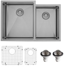 Karran USA EL-78R-PK1 Elite 33" Undermount Double Basin Stainless - Stainless