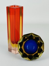 Vetro Di Murano 2 Vasi Sfaccettati  Sommersi Design Anni ‘60 - “Chips”