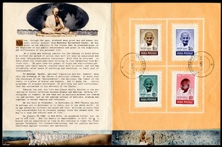 VERY GOOD 1948 GANDHI MEMORIAL F.D.C. SG305 SG308 "BARRACKPORE" 15 AUG 1948