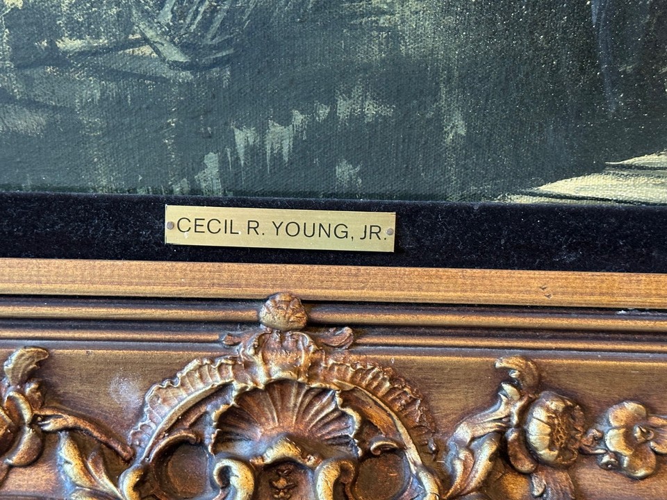 RARE, Cecil R Young Jr. Haunting Old West Railroad Depot Oil Painting ...