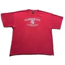 Vintage Mammoth Cave National Park T Shirt Mens 2XL Red USA Made Cropped Tee
