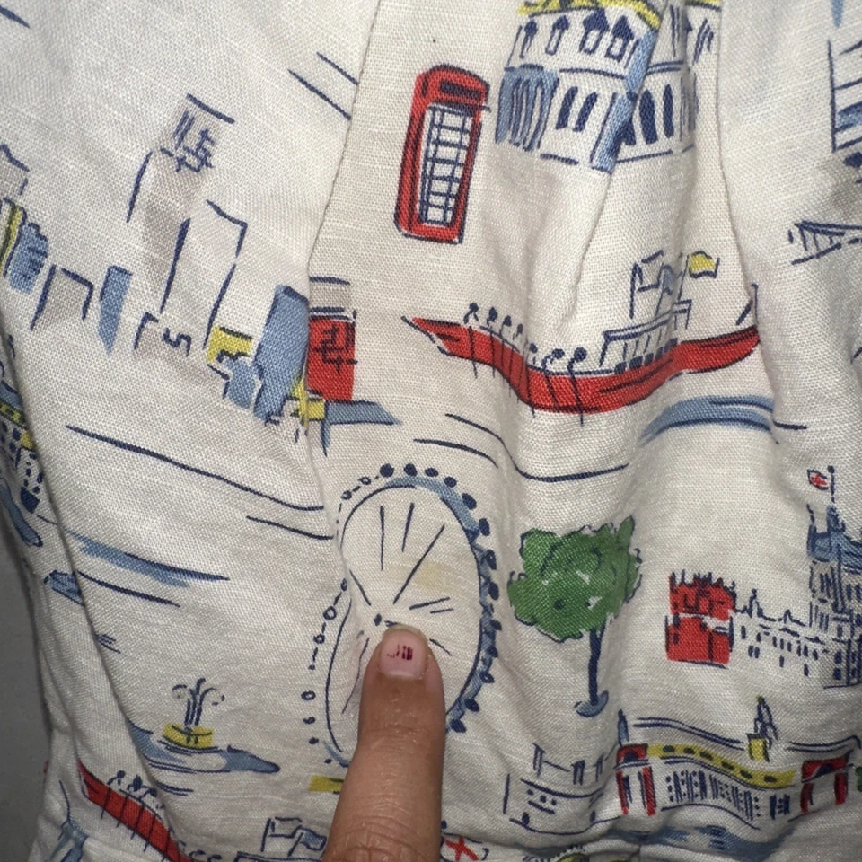 Vestido Mini Boden Niñas London City Estampado 7-8 Años Sin Cinturón Foto 2 de 4