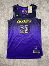 Nike Authentic LA Lakers City Edition Lebron James FQ4346-504 Jersey Men s Sz S