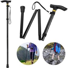 Gehstock Faltbar Klappbar Wanderstock Spazierstock Höhenverstellbar Aluminium