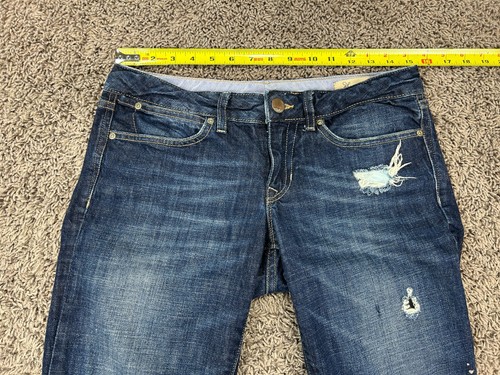Gap Jeans Edizione Limitata Donna Taglia 28 Blu Deinm Slim Dritto Elasticizzato Crop - Foto 8 di 14