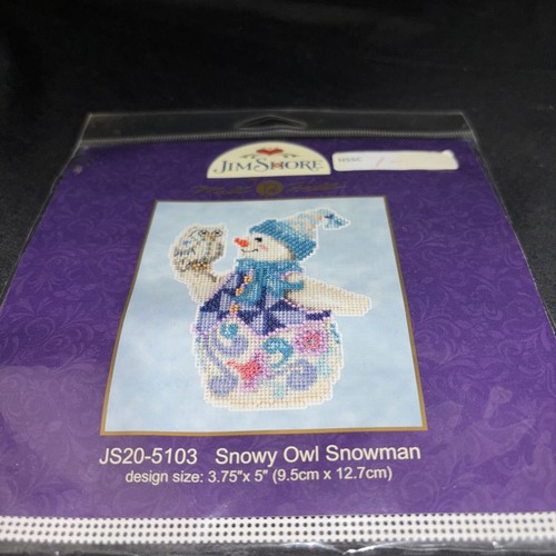 Snowy Owl Snowman Cross Stitch Ornament Kit JIM SHORE Mill Hill JS205103 - Picture 6 of 24
