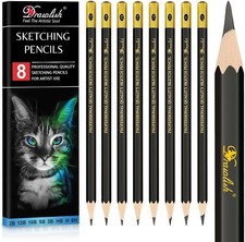 Drawing Pencils Set of 8-12B 10B 5B 3B 2B HB H 6H Sketching Pencils