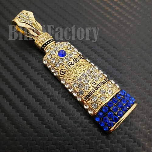 Iced Hip Hop Zirkonia vergoldet Rapper Ciroc Vodca Bling Charm Anhänger - Bild 3 von 4