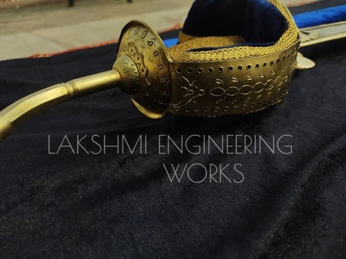 Exquisite Punjabi Brass Finish Khanda Sword - Antique, Royal, and Historical - Picture 12 of 19