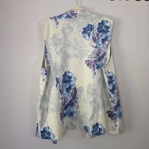Chico's Frosted Water Medley Colorful Feather Stone Suede Vest Size 2XL NWT - Picture 5 of 9