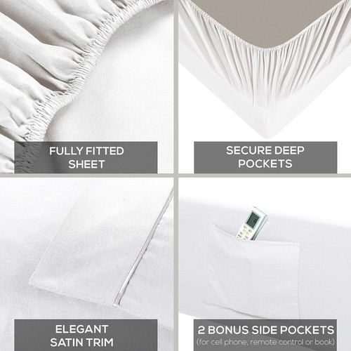 Mueller Luxury 6 Piece Queen Sheet Set - Ultra-Soft 1800 Series, Cooling & Hotel - Picture 5 of 7