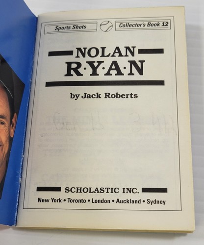 N) Nolan Ryan Sports Shots (1992, Trade Paperback) Scholastic Inc. #12 - Picture 3 of 4
